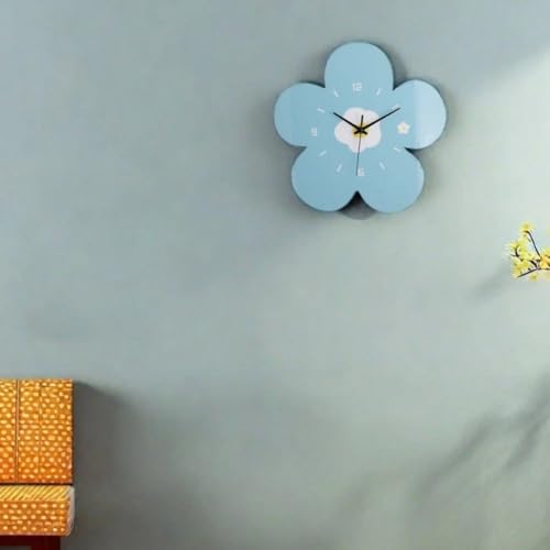 Reloj de pared con forma de flor elegante acabado metalico para salon 5
