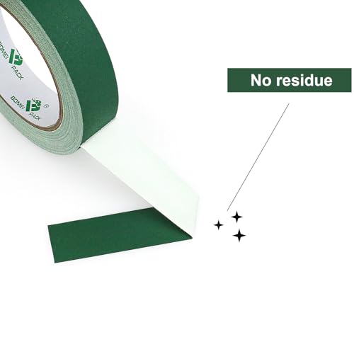 Image of BOMEI PACK Dark Green Gaffer Tape, Matte Non-Reflective, 1inch x 30yds No Residue Hand Tear Self-Adhesive Tape for Labeling, Cable, Stage, Photo Studio, Painters and Duct Repair, 1 Pack