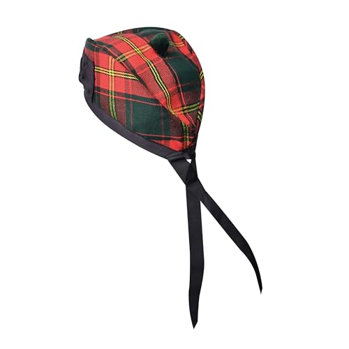 Image of Glengarry Cap-Traditional Scottish Hat, Acrylic Wool Tartan Glengarry hat, Kilts /Bagpipes Accessories