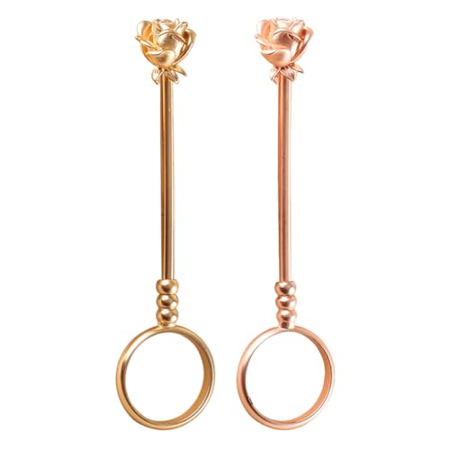 2Pcs Creative Rose Finger Holder Rings, Adjustable Bracket Clip, Vintage Support Bracket Holder Ring for Men & Women