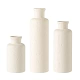 WUUAHOME Flower Vase Set, Stone Look, 3 PCS Small Decorative Bud Vases for Pampas Grass, Farmhouse...