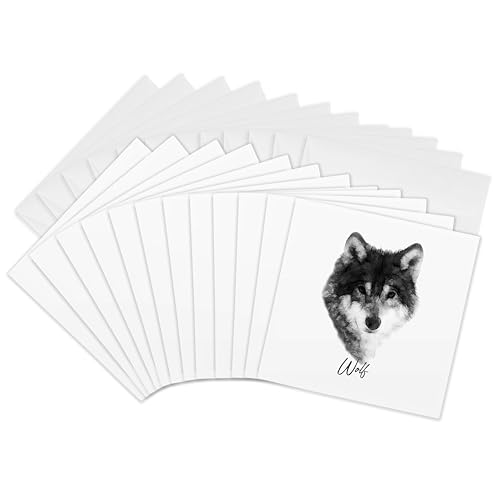 Cartes de vœux loup gris pour écrire à vos proches en hiver