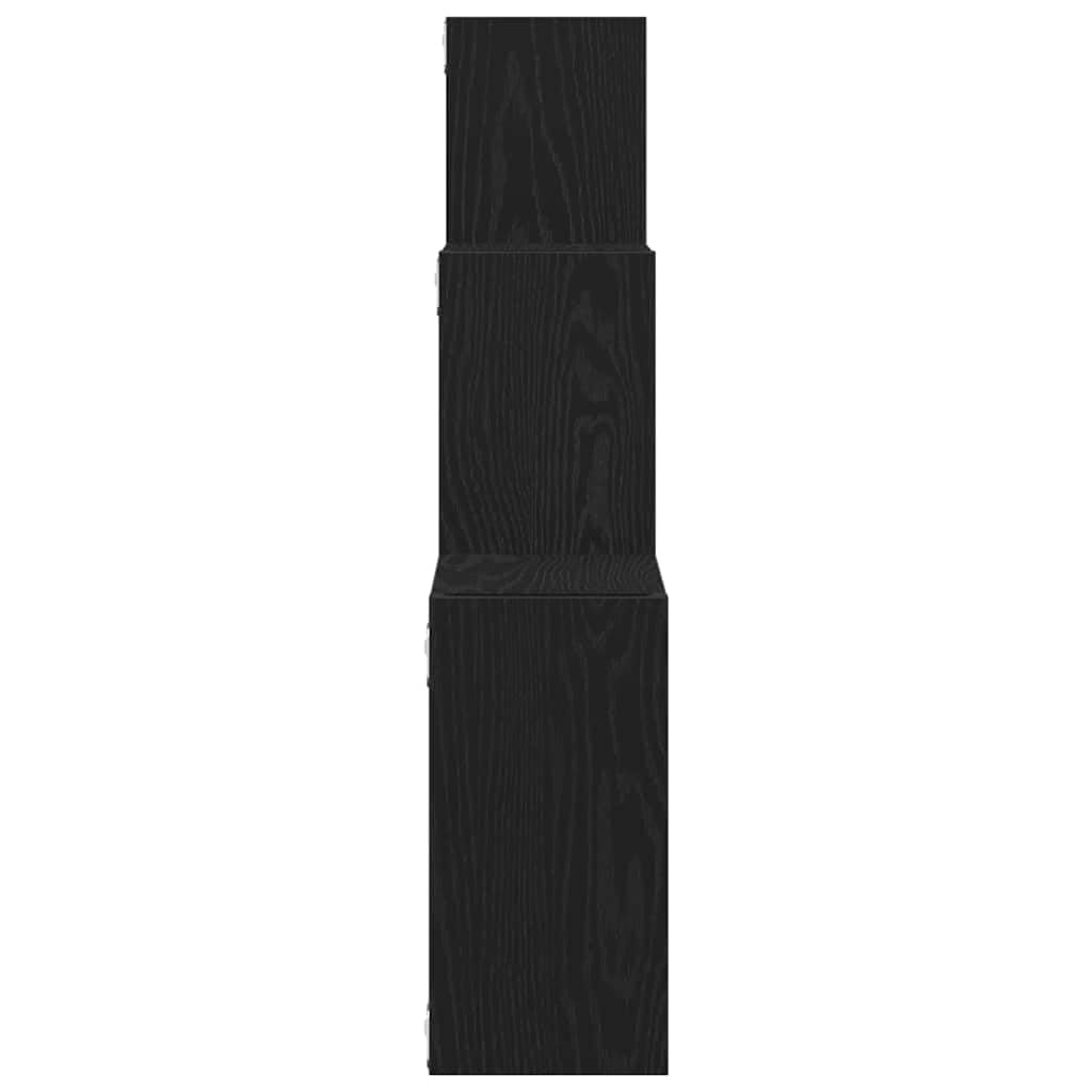 Estante de pared 68 x 15 x 68 cm, roble negro, 3 compartimentos, capacidad de carga 40 kg, material de madera, para salón, pasillo, dormitorio, cocina