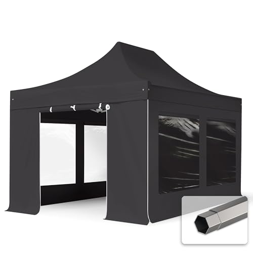 TOOLPORT Faltzelt Faltpavillon Pavillon 3x4,5m - mit 4 Seitenteilen...