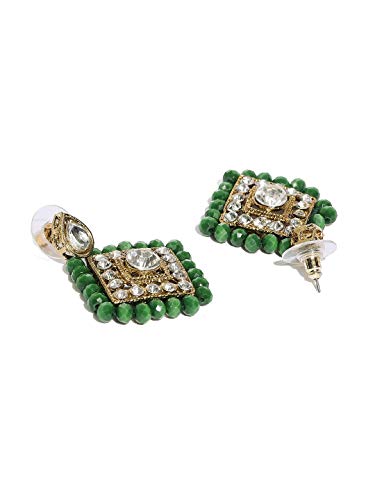 Women's Green Beaded Classic Necklace Set