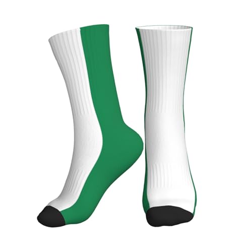 EKPASVC Chaussettes tubulaires imprimées drapeau du Nigeria pour homme, confort semblable au coton, performance athlétique, pour la course à pied et au quotidien, 1 noir, Taille unique