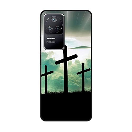 Coque Xiaomi Poco F4 König Design en TPU antichoc transparent avec motifs croix noire