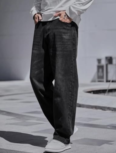 Image of JAAR Men's Baggy Fit Jeans - Loose Fit High-Rise Denim - Casual Wear Stylish Jeans for Men - Comfortable & Trendy Streetwear Look