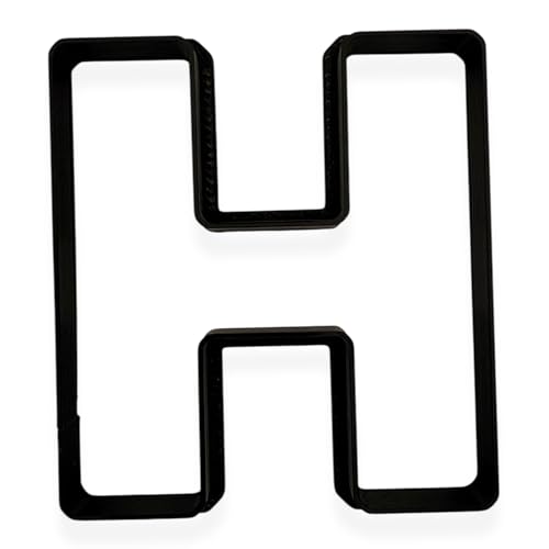 H Capital Block Letter Cookie Cutter with Easy Push Design (3.5 inch)