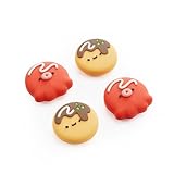 GeekShare Switch 2対応 アナログスティックカバー スイッチ2025 ジョイコン joy con対応カバー 親指グリップキャップ シリコン ボタン保護カバー 滑り止め 摩擦増え 人間工学デザイン 互換性あり 耐久性高い 誕生日 プレゼント-たこ焼き(4枚入れ)