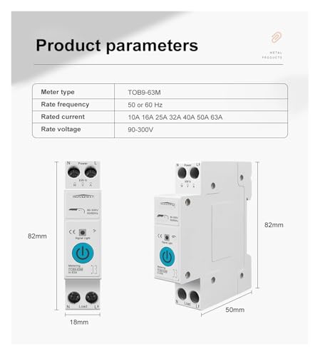 Smart Switch Compteur d'énergie 1P+N pour éviter les surcharges de réseau