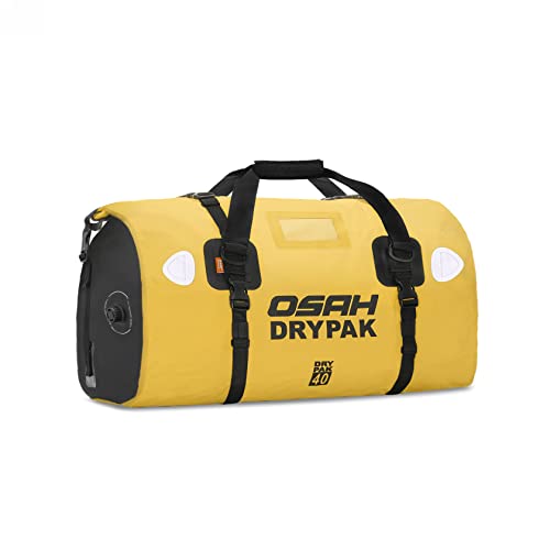 Iron JIA’S Bolsa Alforjas Moto Bolsa Trasera Moto Bolsa Viaje Moto Bolsa Lona Moto Bolsa Asiento Moto Impermeable Rodante Gran Capacidad para Motociclismo, Senderismo, Ciclismo, Viajes Amarillo-40L