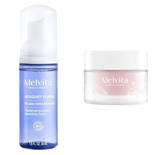 Melvita Duo Nettoyant et Hydratant Mousse et Crème Source de Roses