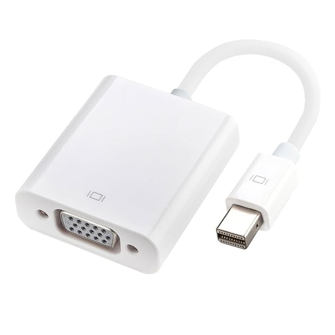 Mini DisplayPort to VGA Adapter Mini DP to VGA Converter – 1080p Video – mDP or Thunderbolt 1/2 Mac/PC to VGA Monitor/Projector/Display – mDP 1.2 to VGA Dongle