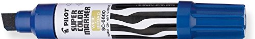 Pilot Super Color Jumbo Refillable Permanent Markers, Blue Ink, Extra-Wide Chisel Point, 12-Pack (43200) #TOP1