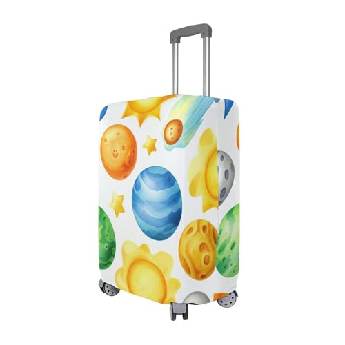 Joisal Luggage Covers for Suitcase Protectors Cute Space Planets Baggage Aesthetic Travel Accessories Suitcase Sleeve, L, Fits 26-28 Inch Case3
