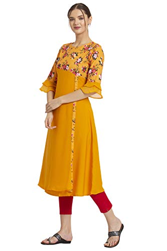 Image of ALC Creation Women's Crepe Printed A-line Kurti