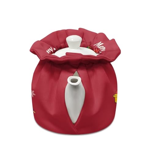 Image of Christmas Tea Cozy for Teapot Santa Claus Insulated Large Teapot Cover to Keep Warm Tea Kettle Cover Machine Washable for Home Kitchen Tea Party Table Decor