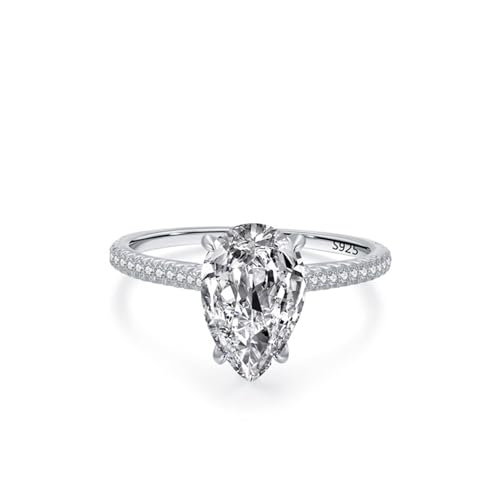 Alliance solitaire en forme de larme, la bague femme argent parfaite au quotidien