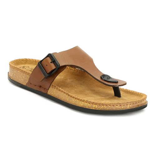Image of Leatherful Men's premium leather slipper | Genuine Leather upper | Suede Leather Insole | PU sole | Stylish flip flop for men |
