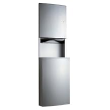 Bobrick 43944 ConturaSeries 304 Stainless Steel Recessed Paper Towel Dispenser and Waste Receptacle, Satin Finish, 17-7/16" Width x 56-1/4" Height