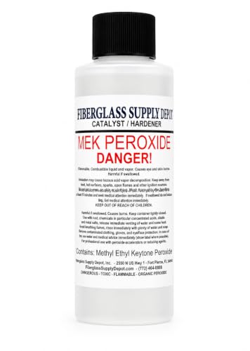 Fiberglass Supply Depot Clear Mek Peroxide Catalyst Hardener 4oz Bottle