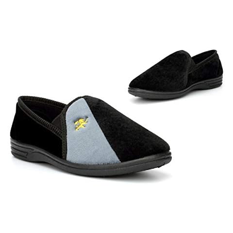 Generic Men's Lion Motif Navy Slippers Cover