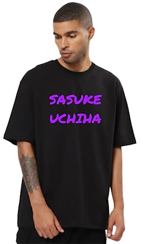 Image of Be Crazy Oversized Loose Baggy Fit Drop Shoulder Half Sleeves Pure Cotton Anime Graphic Printed T-Shirt for Men