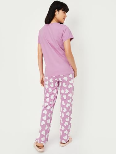 Image of Max Women's Printed Round Neck Half Sleeve Cotton Pyjama Set
