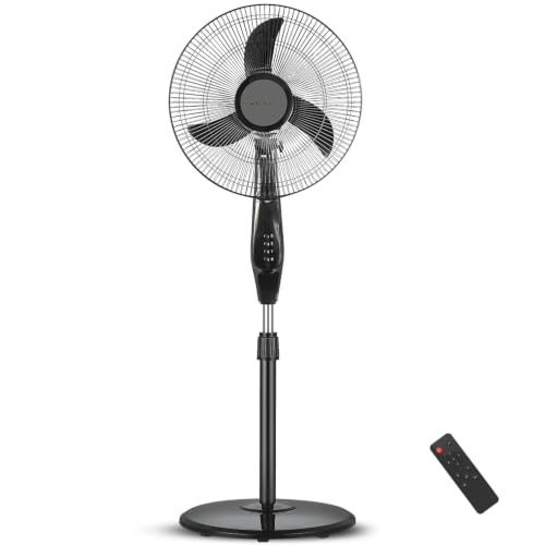 Image of Blueberry's LEE 35-Watts 400-mm BLDC Pedestal Staing Fan,7-Speed Remote with Oscillation,Timer, Sleep,Ideal for Home & Office 2-Year Warranty (Midnight Black) (Classy)