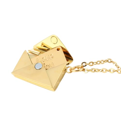 Heart Envelope Locket Necklace - Gold Handmade Gift