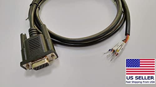 Compucableplususa Best Industrial Serial Db9 D-Sub 9 Pin Rs232 Serial Cable With Bare Wire - 28 Awg With Black Pvc Jacket (Female, 5 Feet) #TOP3