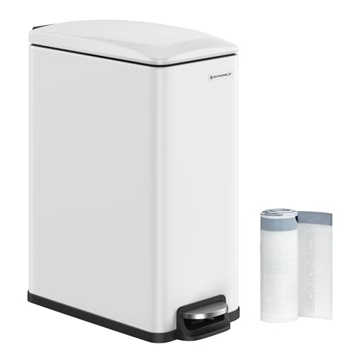 SONGMICS Poubelle de Cuisine 48L, Poubelle à Pédale, Fine, pour Petits Espaces, Couvercle à...