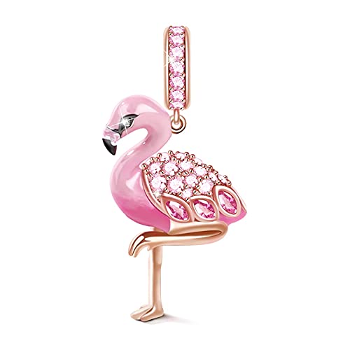 La Menars Nature Clover Ladybird Flamingo Ladybug Charm For Bracelets 925 Silver Pendant Beads For Necklaces Dangle For Mother's Day Birthday Christmas Gift #TOP4