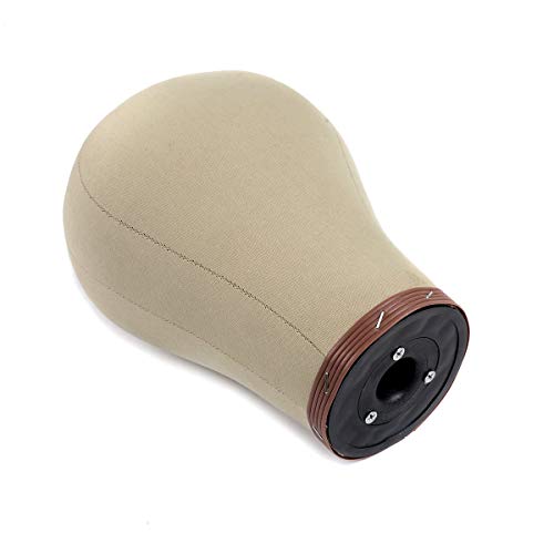 Wig Head Cork Canvas Block Head with Stand for Wig Making,Styling and Display, Mannequin Head with Mount Hole (22")