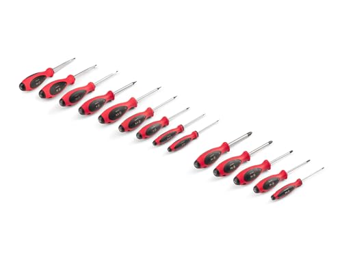 Image of TEKTON Phillips and Slotted Screwdriver Set, 14-Piece | DWZ90007 | 4 Inch Shanks, P0 - P4, 3 - 14 mm