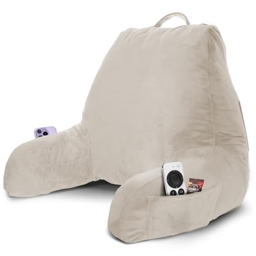 Image of Nestl Reading Pillow with Shredded Memory Foam, Designed for Sitting Up in Bed and Couch, Back and Arms Adjustable Support for Adult & Teens Backrest Pillows for Reading, with Washable Cover Linen