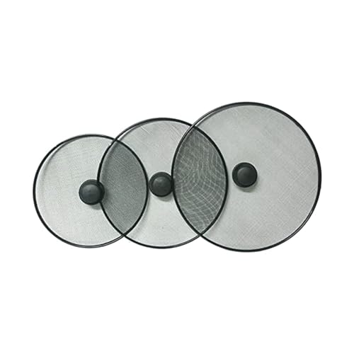 PEBBLE HUG Frying Pan Splatter Cover - Fine Mesh Kitchen Accessories to Prevent Grease and Food Mess - Easy to Clean - Pack of 3