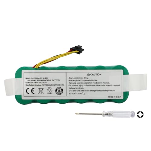 K KYUER 3500mAh LP43SC2000P Ni-Mh Batterie Compatible avec Ecovacs Deebot X500 KK-8 CR120 Ariete 2711 2712 2713 2717 Briciola, Rollibot BL618, Ariete 2712...