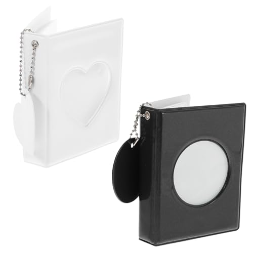 SOLUSTRE Photo Card Binder Book Portable Holder for Kpop Photocards Small Photo Album Decorative Round Shape