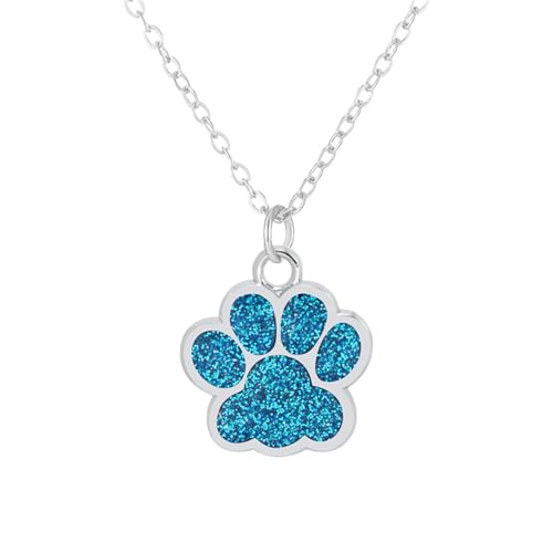 Collier patte pour femme pendentif paillettes colorées cadeau chien chat