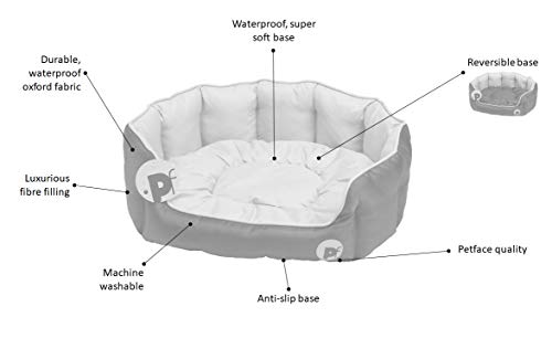 Petface Luxury Oval Oxford Dog Bed with Removeable Cushion, Machine Washable, Red, Extra Large (Pack of 1) - Image 6
