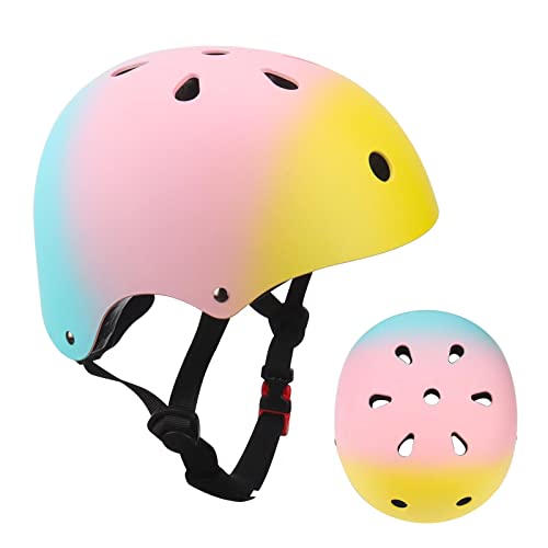 Kids Bike Helmet,Color Gradient Adjustable Helmet For Youth Girls Boys Multi-Sports Skateboard Inline Skating Scooter Cycling, 3-8-12-15 Years #TOP1
