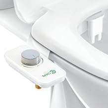Ciays Toilet Bidet Non-Electric Bidet Toilet Attachment Dual Nozzles for Frontal/Rear Wash, Ultra-Slim Bidet Attachment Adjustable Pressure Control, Sliver/White Standard