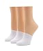 HUE Women's Cotton Toe Topper, 3 Pack, White, One Size