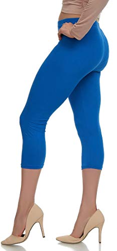 LMB Lush Moda Extra Soft Capri Leggings - Variety of Colors - Royal Blue