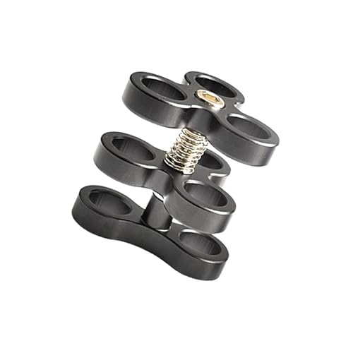 OrcaTorch ZJ14 Pince à Rotule en Aluminium pour Bras de Lampe de Plongée et Plateau Caméra Sous-Marine, Support Adaptateur à Clip 360° pour Caméra D'action et...