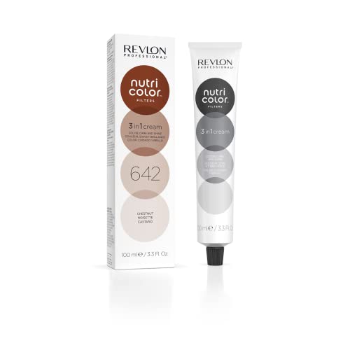 REVLON PROFESSIONAL Nutri Color FILTERS – TONING FILTERS 642 Dunkelblond Kupfer Irisé, 100 ml, Farbmaske mit INSTA-PIC-TECHNOLOGY, Tönungsmaske zur Farbauffrischung von Schokonuancen, vegan