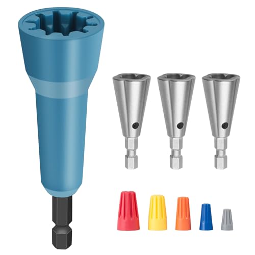 Ywmoml Wire Nut Twister & Wire Twister Tool for Drill, 1/4' Chuck Spin Twist Connector Socket, Compatible with 8-14 AWG, Quick Cable Stripping and Twisting Driver (4pcs)