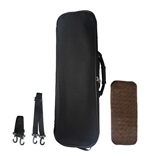 Estojo de violino 3/4 com higrômetro, capa dura portátil de peso, alças fáceis de carregar, bolsa de armazenamento de fibra de vidro preta, acessórios para instrumentos musicais, Conforme descrito,
